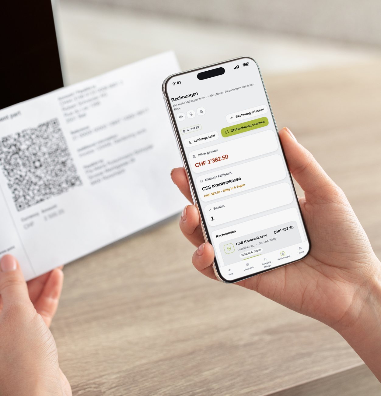 QR-Rechnung mit der CasaFin App scannen